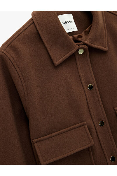 Koton Κοντό παλτό με μακριά μανίκια με κουμπιά και τσέπες