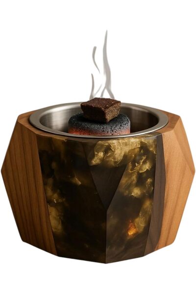 VENDIX Mabkhra Bakhoor Incense Burner - Handcrafted Wooden Arabic Design