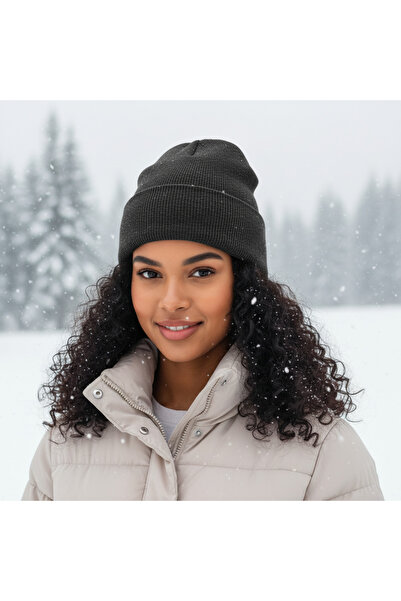 SELLGIFT Unisex Beanie Dark Grey - Acrylic Material