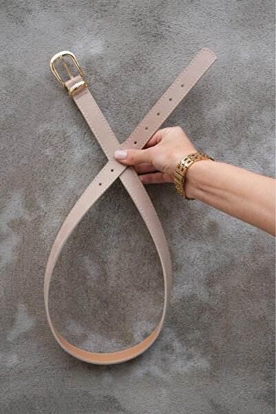 MODAM HİFA Gold Buckle Suede Belt Trouser Belt Dress Belt Shirt Belt Waist Belt Jeans Belt