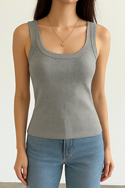 GENERIC MA Women’s Casual Ribbed Tank Top – Sleeveless Scoop Neck