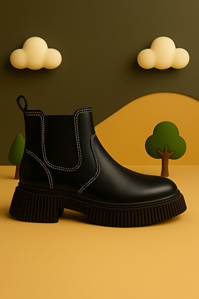 Zilvana أحذية تشيلسي الجلدية للأطفال – أحذية شتوية كاجوال مقاومة للماء وسميكة...