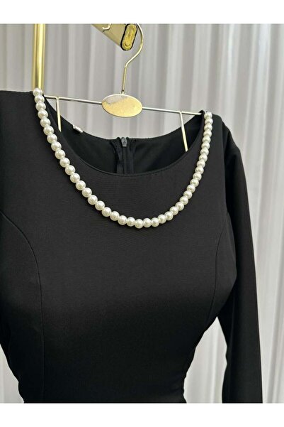 Orange Black evening dress with attractive chest and sleeve cut