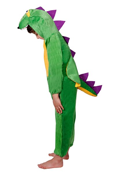 Toybox Kids Dragon Costume Jumpsuit with Hood, Animal Fancy Dress, Party Outfit, Size XL(8-10Years)