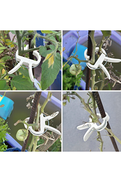 DmeFlora Bitki Bağlama Destek Mandalı Seti Beyaz (10 Adet)