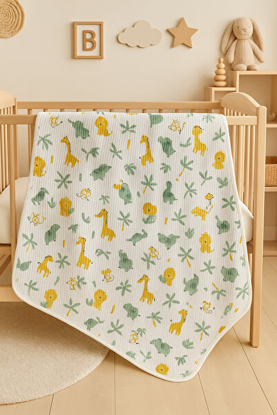 OMY بطانية وقماش تقميط منقوش 100% قطن، مقاس 80×80 سم، للمواليد الجدد والخروج من المستشفى