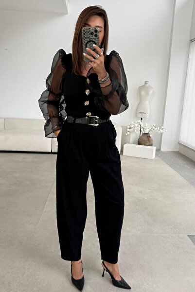 ELVAN TOLON Black Corduroy Pants