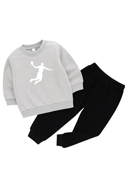 BENROMA Basketball Player Printed 3-Ply Children's Tracksuit Set