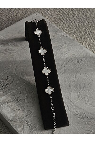 stainless steell VANCLEFF MODEL YONCALI KARARMAZ ÇELİK BEYAZ RENKLİ BİLEKLİK