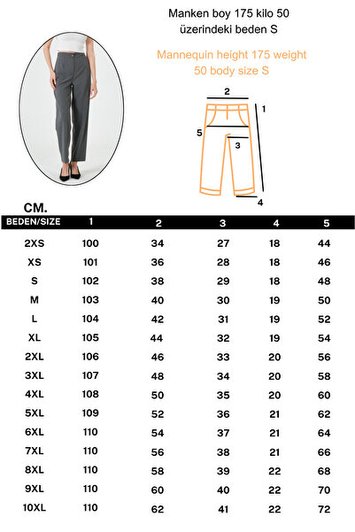 RELAXL Office Chic High Waist Dark Gray Women's Pants 2Xs-10Xl