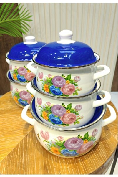 Generic Shinko pot set with colorful rose pattern