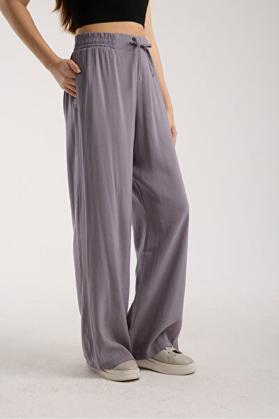 MRS.MODA Women's High Waist Wide Leg Elastic and String Tie Pants