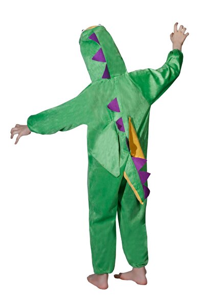 Toybox Kids Dragon Costume Jumpsuit with Hood, Animal Fancy Dress, Party Outfit, Size XL(8-10Years)