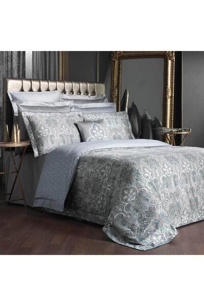 Sarev Isfahan Single Cotton Satin Duvet Cover Set Gray