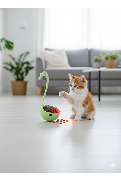 Silvanature lazerli Kuğu Kedi Oyuncağı – Hareketli Hacıyatmaz & Mama Dağıtıcı...