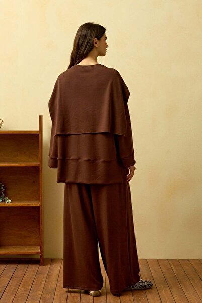 Ceylan Otantik Bitter Brown Tie-Up Trouser Set