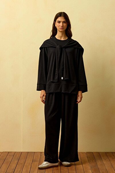 Ceylan Otantik Black Tie-Dye Pants Set