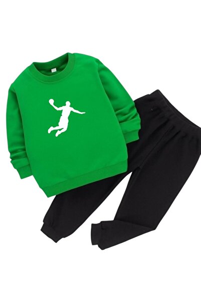 E-ROMA Dječja trenerka sa tri niti i printom košarkaša