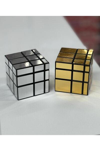 MEGA 3x3x3 Mirror Sihirli Zeka Küpü Geometrik Asimetrik Küp İkili Set Gümüş Ve Sarı