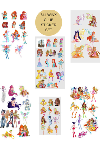 elviano 6'LI WİNX CLUB STİCKER SET AJANDAYA UYGUN
