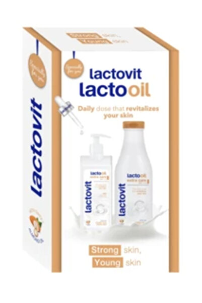 Lactovit Set cadou Lactooil: gel de dus, 600 ml + lapte de corp, 400 ml