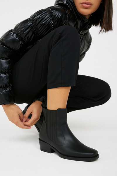 Elvessa Kadın Siyah Lastikli İçi Kürklü 3 Cm Topuklu Kaymaz Taban Bot