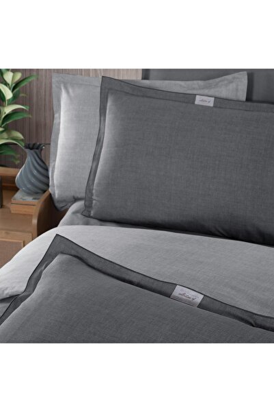 Sarev Solo Tone Single 100% Cotton Duvet Cover Set Gray