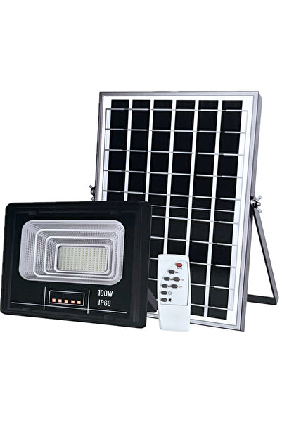 VENTART 100W Outdoor Solar Lamp with Projector, 54 SMD LEDs, Remote Control and Light Sensor