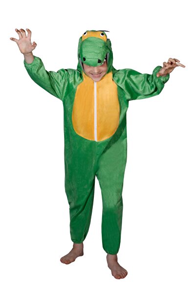 Toybox Kids Dragon Costume Jumpsuit with Hood, Animal Fancy Dress, Party Outfit, Size XL(8-10Years)