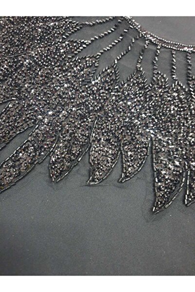 ESRA ŞELEM Black Sequin Beaded Guipure Brode Applique Decorative Sewing Accessory Hobby