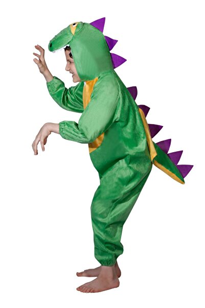 Toybox Kids Dragon Costume Jumpsuit with Hood, Animal Fancy Dress, Party Outfit, Size XL(8-10Years)