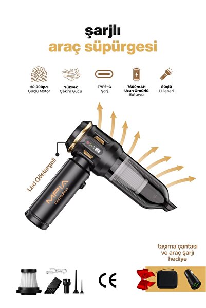 MPIA Üfleme ve Emiş Fonk. Gold 20000 PA El Fenerli Vakumlu Araç Süpürgesi El Süpürgesi