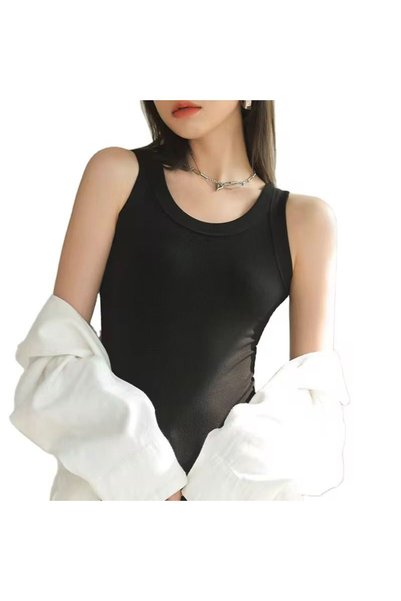 GENERIC MA Women’s Casual Ribbed Tank Top – Sleeveless Scoop Neck