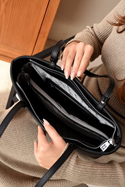 Just Polo Large Size Original Black Color Women's Shoulder Bag Ad6049