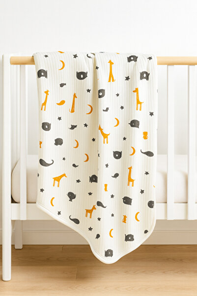 OMY 100% Cotton Patterned Blanket & Swaddle 80X80 cm Newborn & Hospital Release