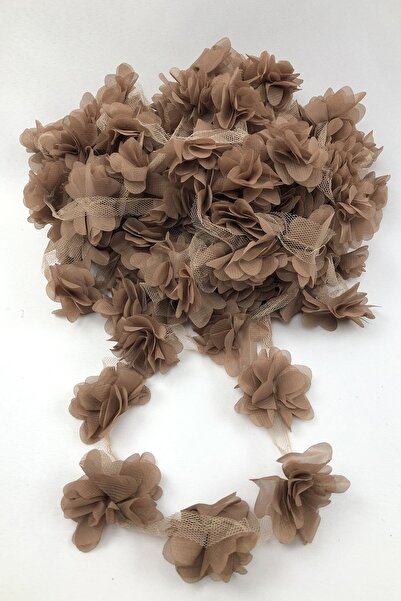 Fiyonks Atölye Laser Cut Flower, Decorative Flower Ribbon Tulle 1 Meter Long