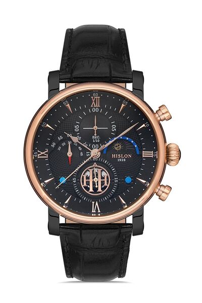 Hislon Siyah Deri Kordon Erkek Kol Saati TM105T-04BR