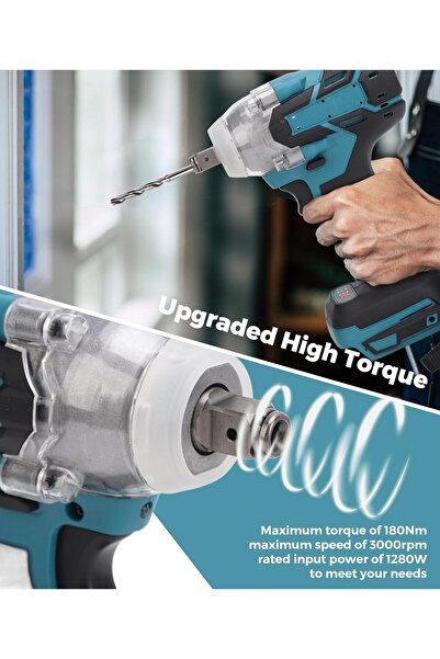 Generic 29 pcs rang Electrical Cordless Brushless Impact Wrench, 180 Nm, 18V/21V Compatible