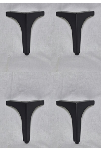 DECOVIBE Metal Siyah Renk L Ayak 17cm Lüks Mobilya Ayağı Kalınlık 2 mm 4'lü Set