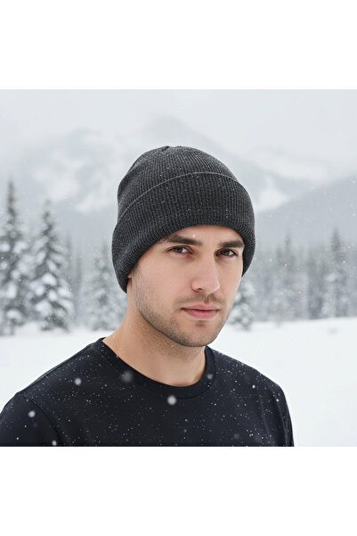 SELLGIFT Unisex Beanie Dark Grey - Acrylic Material