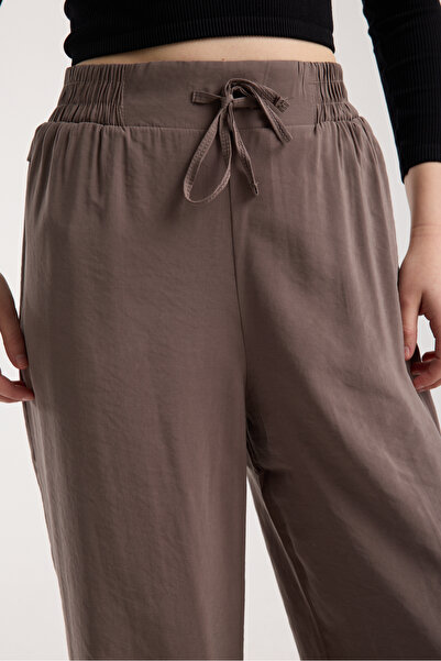 MRS.MODA Women's High Waist Wide Leg Elastic and String Tie Pants