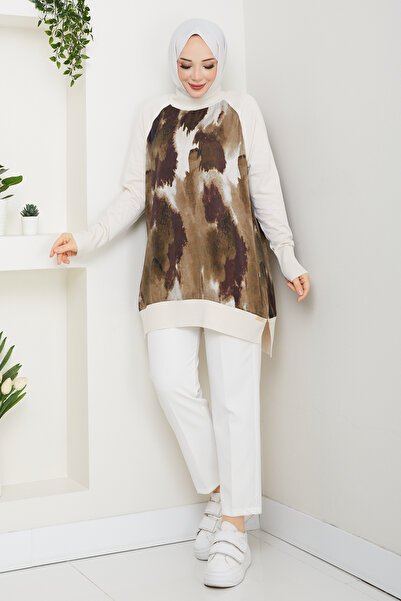 Pamuk Butik Women's Half Turtleneck Side Zipper Silk Cupra Mercerized Tunic