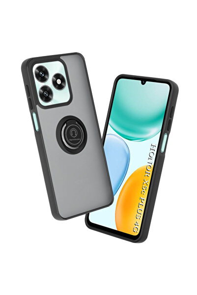 Techsuit Husa Honor X5c Plus Glinth cu inel suport stand magnetic, negru