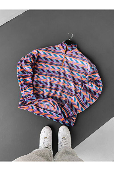 NO1 KONSEPT Φούτερ με ζιγκ-ζαγκ σχέδιο oversized