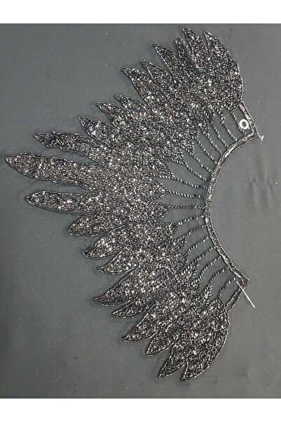 ESRA ŞELEM Black Sequin Beaded Guipure Brode Applique Decorative Sewing Accessory Hobby