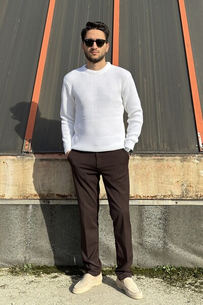 inpool Crew Neck, Winter-Spring Season, Textured, Regular-Fitt, Basic Knitwear Sweater 25Pltk18