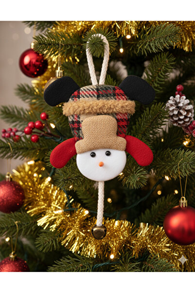 DODOMAR Ornament pentru ușă cu om de zăpadă în carouri de 20 cm – Model de de...