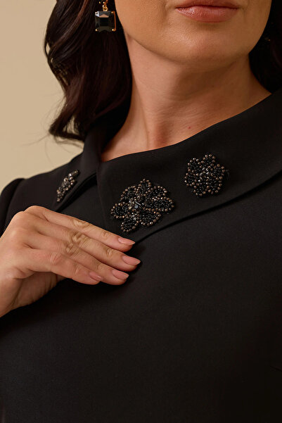 Gala-Xi Γυναικείο μπλουζάκι με μοτίβο ραφής Galaxi 4006 Μαύρο