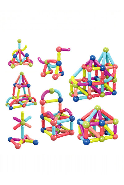 OEM Magnetic Bar Blocks Construction Set, 84 Pieces – Educational Game for Children +3 Years