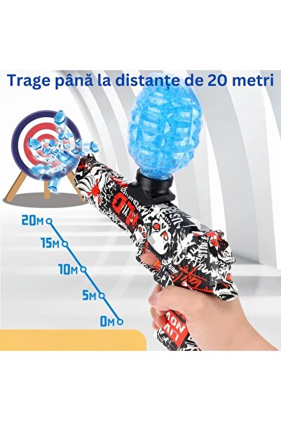 UTILITY ONE Automatic Toy Gun Desert Eagle - 5000 Gel Balls 7-8mm, USB Rechargeable, Includes Safety Goggles, 14